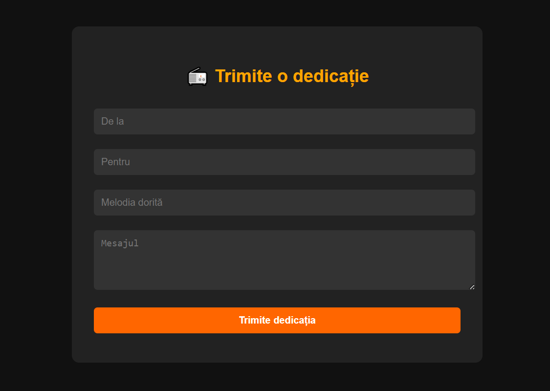 Formular dedicatii